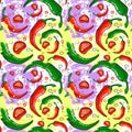 Seamless Pattern Chili Pepper Vegetables Ornament Background Royalty Free Stock Photo