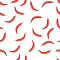 Seamless pattern of chili peppers Royalty Free Stock Photo