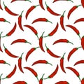 Seamless pattern chilli food decoration. Vegetarian tasty natural. Healthy diet Royalty Free Stock Photo