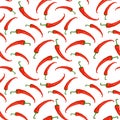 Seamless pattern with chilli peppers. Vibrant print with red hot vegetables. Background for menu or food design Royalty Free Stock Photo