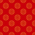 Seamless pattern with a Chinese prosperity symbol