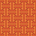 Seamless pattern. Chinese Sayagata backdrop. Repeated interlocking figures background. China ornament. Traditional tiles image. Royalty Free Stock Photo