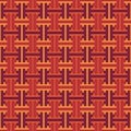 Seamless pattern. Chinese Sayagata backdrop. Repeated interlocking figures background. China ornament. Traditional tiles image.