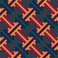 Seamless pattern. Chinese Sayagata backdrop. Repeated interlocking figures vector. China ornament. Traditional tiles image.