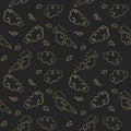 Seamless pattern with Chinese style clouds on black Royalty Free Stock Photo