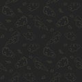 Seamless pattern with Chinese style clouds on black Royalty Free Stock Photo