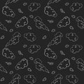 Seamless pattern with Chinese style clouds on black Royalty Free Stock Photo