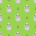 Seamless pattern with Chinese Zodiac Goat Sign