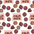 Seamless pattern of chocolate candies Royalty Free Stock Photo