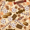 Seamless pattern with chocolate candy Royalty Free Stock Photo