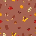 Seamless pattern chocolate products