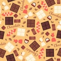 Seamless pattern with chocolate sweets isolated on