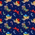 Seamless pattern with Christmas angel