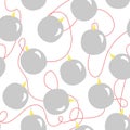 Seamless pattern with christmas balls. Hand drawn Christmas template in flat style