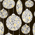 Seamless pattern with christmas balls from snowflakes