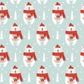 Seamless pattern with christmas bear. Winter pattern. Vector Royalty Free Stock Photo