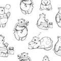 Seamless pattern with Christmas bears hand-drawn Royalty Free Stock Photo