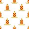Seamless Pattern with Christmas candle Royalty Free Stock Photo