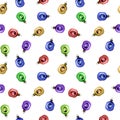 Seamless pattern with Christmas colorfull balls. Royalty Free Stock Photo