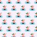 Seamless pattern christmas cup cake design background Royalty Free Stock Photo