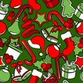 Seamless pattern with Christmas decoration