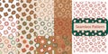 Seamless pattern with Christmas gingerbread cookies - xmas candy, bell, angel, star, house, heart.