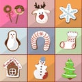 Seamless pattern of christmas gingerbread