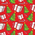 Seamless pattern christmas items Royalty Free Stock Photo