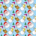 Seamless pattern christmas items Royalty Free Stock Photo