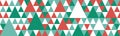 Seamless pattern for Christmas and New Year. Backgrounds of red, green and white triangles for congratulations, decoration of