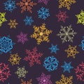 Seamless pattern of Christmas snowflakes Royalty Free Stock Photo