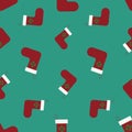 Seamless pattern with christmas socks. Vector illustration with fireplace sock. Christmas or New year backdrop
