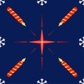 Seamless pattern with christmas star and candle