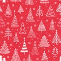 Seamless pattern of Christmas tree. Abstract forest trees. Cute vector pattern with trees for textiles, packaging, Wallpaper, Royalty Free Stock Photo