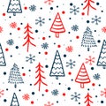 Seamless pattern of Christmas tree. Abstract forest trees. Cute vector pattern with trees for textiles, packaging Royalty Free Stock Photo