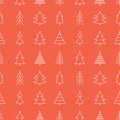 Seamless pattern with Christmas tree with toys. Royalty Free Stock Photo