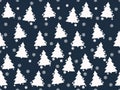 Seamless pattern. Christmas trees, Christmas toys and snowflakes Royalty Free Stock Photo