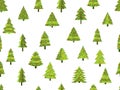 Seamless pattern with Christmas trees in a flat style. Decorated Christmas tree. Vector Royalty Free Stock Photo