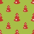 Seamless pattern with christmas trees green backgrond