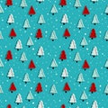 Seamless pattern with christmas trees