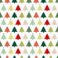 Seamless Pattern Christmas Trees With Stars Red Green Beige Royalty Free Stock Photo