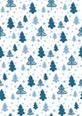 Seamless pattern with Christmas trees. Vector.