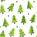 Seamless Pattern with Christmas Trees on White