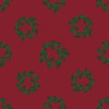 Seamless Pattern with Christmas Wreathes