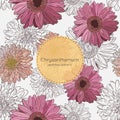 Seamless pattern with chrysanthemum flowers. Vector illustration