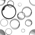 Seamless Pattern Circle Bubble Black