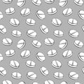 Seamless pattern with circle cartoon pills