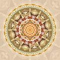 Seamless pattern circle with mandalas vintage decorative elements background