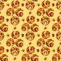 Seamless pattern with circle and semicircle elements