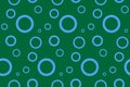 Seamless pattern with circles. Abstract background with bubbles, green wallpaper. Fantasy water illustration